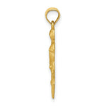 Load image into Gallery viewer, 14K Yellow Gold Satin & Diamond-cut Hockey Player Pendant