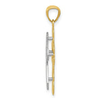 Load image into Gallery viewer, 14K Yellow Gold Y/W Gold Polished 2 Level Filigree Cross Pendant