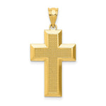 Load image into Gallery viewer, 14K Yellow Gold Polished & Textured Cross Pendant