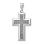 Load image into Gallery viewer, 14K White Gold Polished & Textured Cross Pendant