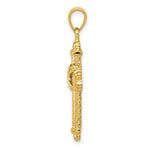 Load image into Gallery viewer, 14K Yellow Gold Polished & Textured Cross Pendant