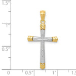 Load image into Gallery viewer, Cross Pendant in 14K Yellow and White Two-tone Gold Diamond-cut