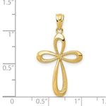 Load image into Gallery viewer, 14K Yellow Gold Polished Ribbon Cross Pendant