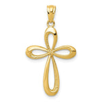 Load image into Gallery viewer, 14K Yellow Gold Polished Ribbon Cross Pendant