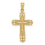Load image into Gallery viewer, 14K Yellow Gold Polished Filigree Cross Pendant