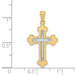 Load image into Gallery viewer, Budded Cross in 14K Yellow and White Gold
