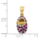 Load image into Gallery viewer, 14K Yellow Gold & Rhodium Rhodolite Baby Shoe Charm