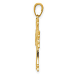 Load image into Gallery viewer, 14K Yellow Gold Polished & Textured Armenian Cross Pendant