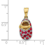 Load image into Gallery viewer, 14K Yellow Gold & Ruby Baby Shoe Charm