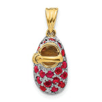 Load image into Gallery viewer, 14K Yellow Gold & Ruby Baby Shoe Charm