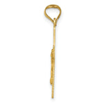 Load image into Gallery viewer, 14K Yellow Gold Polished Satin and Diamond-cut Crucifix Pendant 26.5mm length