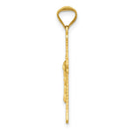Load image into Gallery viewer, 14K Yellow Gold Polished Satin and Diamond-cut Crucifix Pendant 27.5mm length