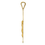 Load image into Gallery viewer, 14K Yellow Gold Polished Satin and Diamond-cut Crucifix Pendant 49.5mm length