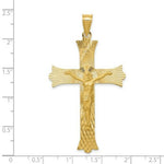 Load image into Gallery viewer, 14K Yellow Gold Polished, Satin and Diamond-cut Crucifix Cross Pendant