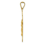 Load image into Gallery viewer, 14K Yellow Gold Polished Satin and Diamond-cut Crucifix Pendant 37mm length