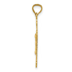 Load image into Gallery viewer, 14K Yellow Gold Polished Satin and Diamond-cut Crucifix Pendant 29.5mm length