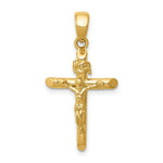 Load image into Gallery viewer, 14K Yellow Gold Polished 2-D Crucifix with Jesus on Cross Pendant