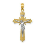 Load image into Gallery viewer, 14K Two-tone Gold Polished Crucifix Pendant