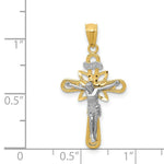 Load image into Gallery viewer, 14K Yellow and White Gold Small Passion Crucifix Pendant