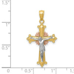 Load image into Gallery viewer, 14K Tri-color Gold Polished Crucifix Pendant
