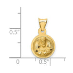Load image into Gallery viewer, 14K Yellow Gold Polished & Diamond-cut Sagrado Corazon Circle Pendant