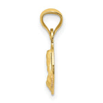 Load image into Gallery viewer, 14K Yellow Gold & Rhodium Polished & Diamond-cut Sagrado Corazon Circle Pendant