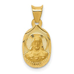 Load image into Gallery viewer, 14K Yellow Gold Polished & Diamond-cut Sagrado Corazon Oval Pendant