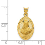 Load image into Gallery viewer, 14K Yellow Gold Polished & Diamond-cut Sagrado Corazon Oval Pendant