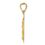 Load image into Gallery viewer, 14K Yellow Gold Polished & Diamond-cut Corpus Circle Pendant 29.5mm length