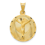 Load image into Gallery viewer, 14K Yellow Gold Polished & Diamond-cut Corpus Circle Pendant 29.5mm length