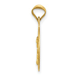 Load image into Gallery viewer, 14K Yellow Gold Polished & Diamond-cut Corpus Circle Pendant 23.5mm length