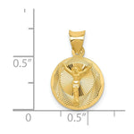 Load image into Gallery viewer, 14K Yellow Gold Polished & Diamond-cut Corpus Circle Pendant 20mm length