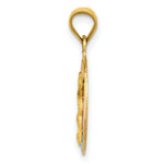 Load image into Gallery viewer, 14K Yellow Gold & Rhodium Polished & Diamond-cut Corpus Circle Pendant