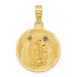 Load image into Gallery viewer, 14K Yellow Gold Polished & Diamond-cut Lady of Guadalupe Circle Pendant
