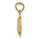 Load image into Gallery viewer, 14K Yellow Gold Polished & Diamond-cut Lady of Guadalupe Circle Pendant