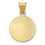 Load image into Gallery viewer, 14K Yellow Gold Polished & Diamond-cut Lady of Guadalupe Circle Pendant