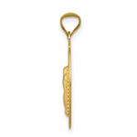 Load image into Gallery viewer, 14K Yellow Gold & Rhodium Polished & Diamond-cut Lady of Guadalupe Oval Pendant