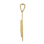 Load image into Gallery viewer, 14K Yellow Gold & Rhodium Polished & Diamond-cut Lady of Guadalupe Oval Pendant
