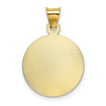 Load image into Gallery viewer, 14K Yellow Gold & Rhodium Polished & Diamond-cut Lady of Guadalupe Circle Pendant