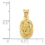 Load image into Gallery viewer, 14K Yellow Gold Polished & Diamond-cut Lady of Guadalupe Oval Pendant