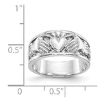 Load image into Gallery viewer, 14K White Gold Claddagh Ring Size 6