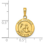 Load image into Gallery viewer, 14K Yellow Gold Satin and Polished Finish Saint Francis Medal Pendant