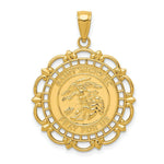 Load image into Gallery viewer, 14K Yellow Gold Polished & Satin Saint Michael Medal Pendant