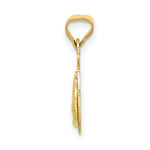 Load image into Gallery viewer, 14K Yellow Gold and Rhodium Polished and Diamond-cut Baptism Circle Pendant