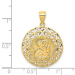 Load image into Gallery viewer, 14K Yellow Gold Polished Angel Diamond-cut Medal Pendant