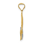 Load image into Gallery viewer, 14K Yellow Gold w/Rhodium Satin & Polished Diamond-cut Girl Communion Pendant