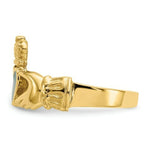 Load image into Gallery viewer, 14K Yellow Gold Enamel Claddagh Ring Size 7