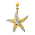 Load image into Gallery viewer, 14K Yellow Gold and Rhodium Diamond-cut Polished StarFish Pendant