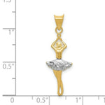 Load image into Gallery viewer, 14K Yellow Gold & Rhodium Polished Moveable Dancer Pendant