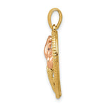 Load image into Gallery viewer, 14k Yellow & Rose Polished Roses Basketweave Heart Pendant